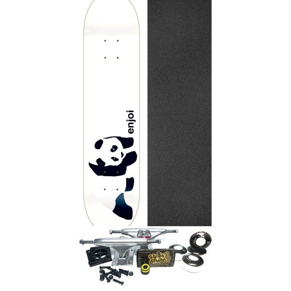 Enjoi Skateboards Whitey Panda Skateboard Deck Resin-7 - 7.75" x 31.5" - Complete Skateboard Bundle